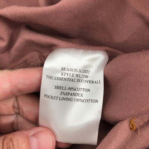 Wildfang The Essential Short Sleeve Coveralls Full Zip Unisex Mauve Coverall 2XL - Picture 12 of 12